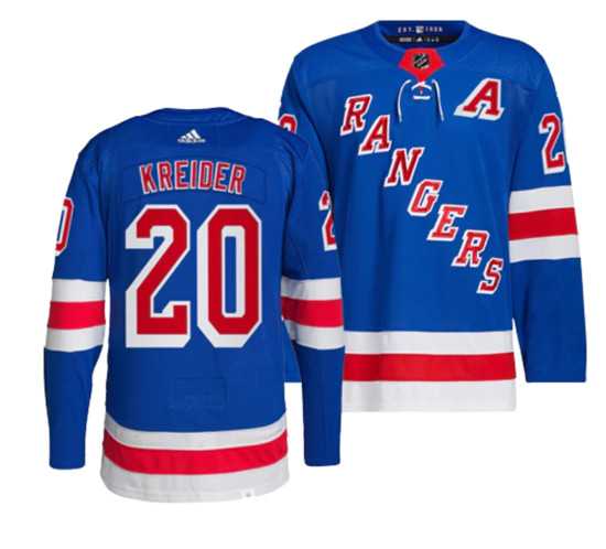 Mens New York Rangers #20 Chris Kreider Blue Stitched Jersey Dzhi